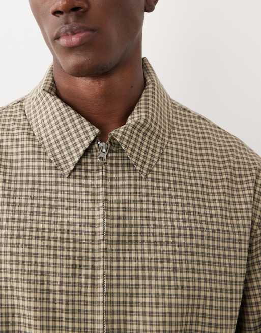 ASOS DESIGN - Net geruit Harrington jack in bruin, 5 van 5