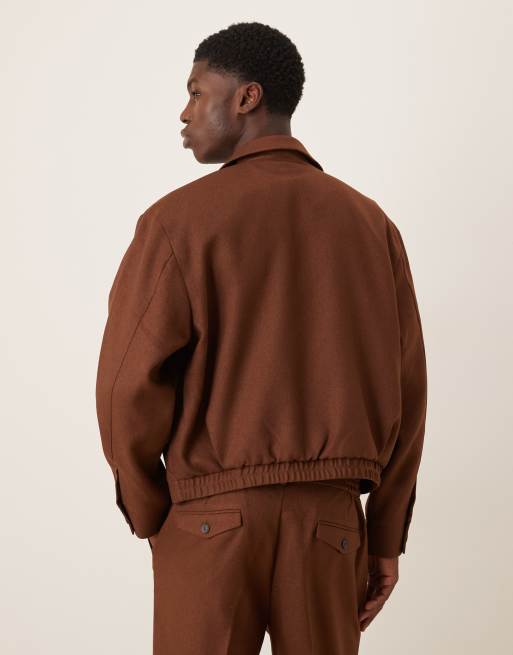 ASOS DESIGN - Net shacket jack in bruin, deel van co-ord set, 3 van 5