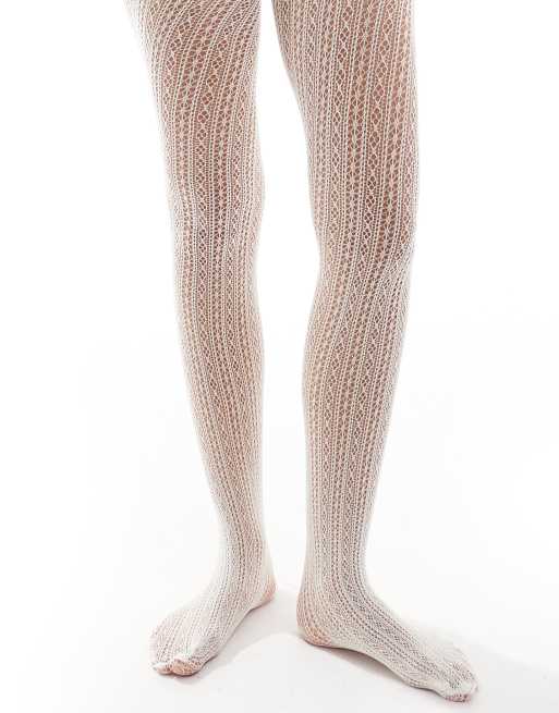 Cream knitted tights hotsell