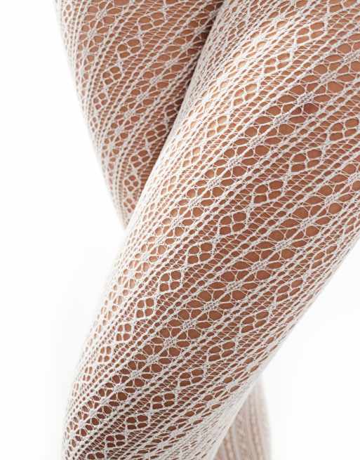 Cream fishnet tights hotsell