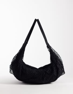 ASOS DESIGN ASOS DESIGN net tote bag in black
