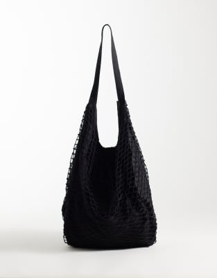 Asos Design Net Tote In Black