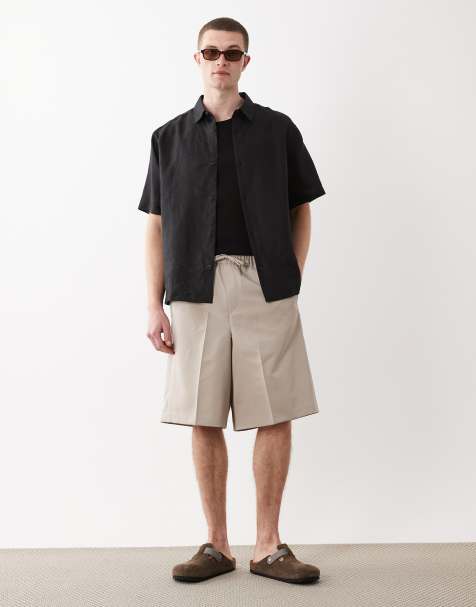 ASOS DESIGN - Nette bermudashort met elastische taille in stone - view 1
