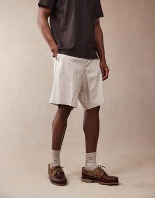 ASOS DESIGN - Nette bermudashorts van linnenmix in stone - view 1