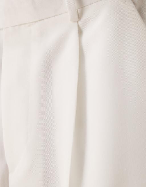 ASOS DESIGN - Nette broek met ballonpijpen en plooi aan de voorkant in wit, 4 van 5