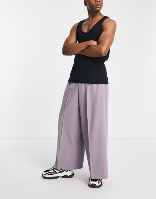 ASOS DESIGN - Nette broek met extreem wijde pijpen in mauve