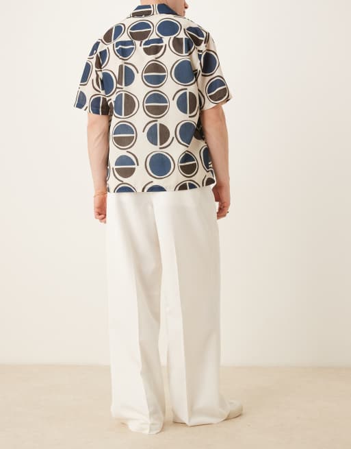 ASOS DESIGN - Nette broek met losse pasvorm en plooien aan de voorkant in wit, 3 van 5
