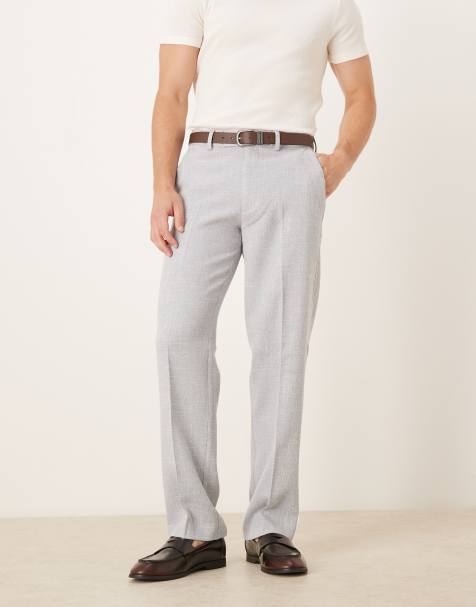 ASOS DESIGN - Nette broek met rechte pijpen en textuur in oudblauw - view 1