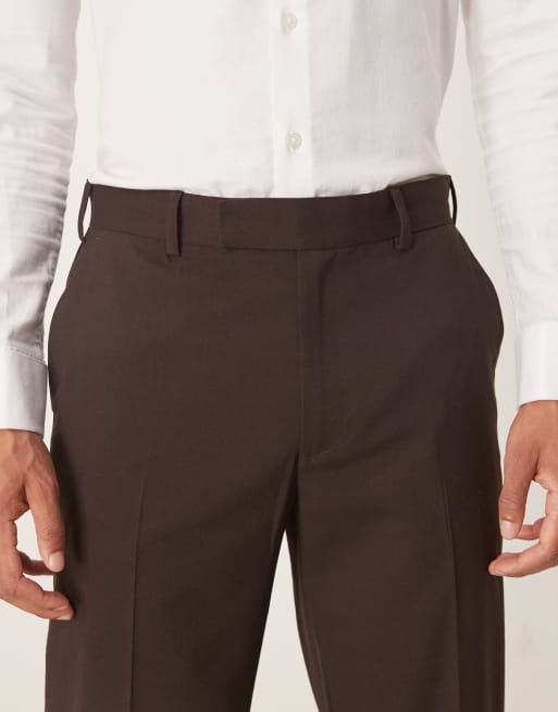 ASOS DESIGN - Nette broek met rechte pijpen in bruin, 4 van 5