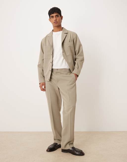 ASOS DESIGN - Nette broek met rechte pijpen in saliegroen, deel van co-ord set, 2 van 5