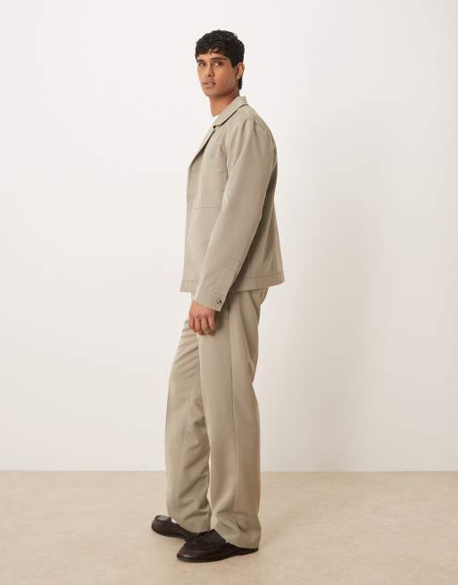 ASOS DESIGN - Nette broek met rechte pijpen in saliegroen, deel van co-ord set, 3 van 5