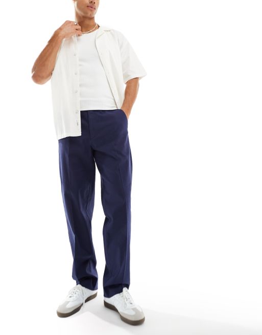 ASOS DESIGN - Nette broek met rechte pijpen van linnenmix