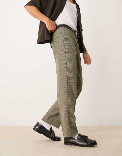 ASOS DESIGN - Nette broek met rechte pijpen van wolmix in lichtgroen