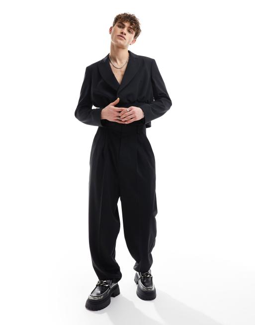 ASOS DESIGN - Nette broek met veters en ballonpijpen in zwart, deel van co-ord set