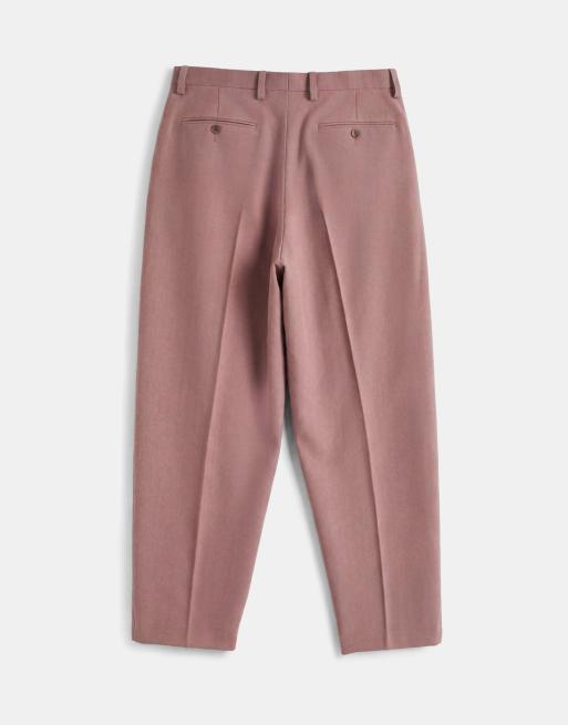 ASOS DESIGN - Nette broek met wijde ballonpijpen en textuur in bruin, 7 van 9