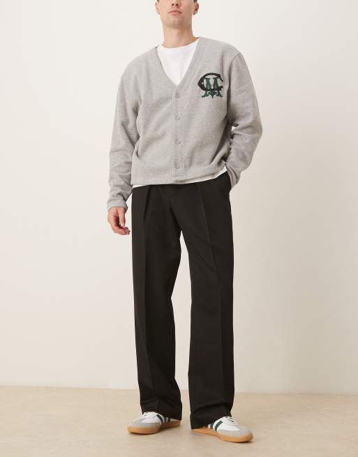 ASOS DESIGN - Nette broek met wijde pijpen, diepe plooien en elastische taille in zwart, 2 van 5