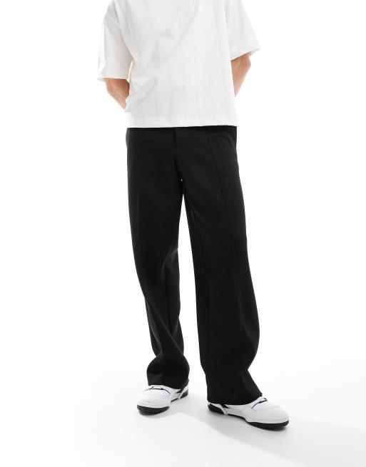 ASOS DESIGN - Nette broek met wijde pijpen en glinstering in zwart