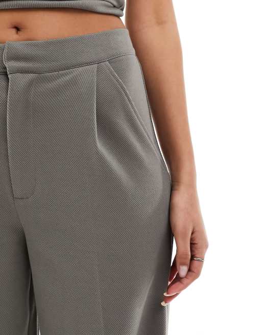 ASOS DESIGN - Nette broek met wijde pijpen in antraciet, deel van co-ord set, 4 van 5