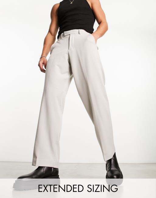 ASOS DESIGN - Nette broek met wijde pijpen in grijs