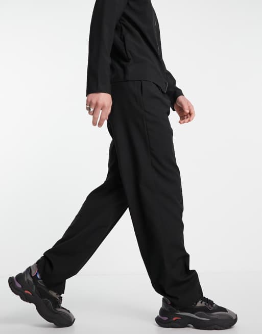 ASOS DESIGN - Nette broek met wijde pijpen in zwart, deel van co-ord set, 4 van 4