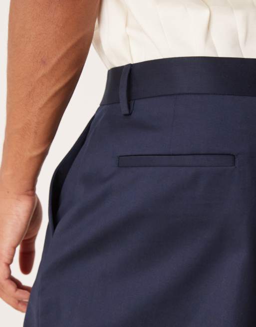 ASOS DESIGN - Nette broek met wijde rechte pijpen in marineblauw, 4 van 5