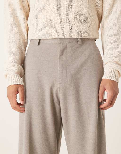 ASOS DESIGN - Nette broek van flannel met ballonpijpen in naturel, 5 van 5