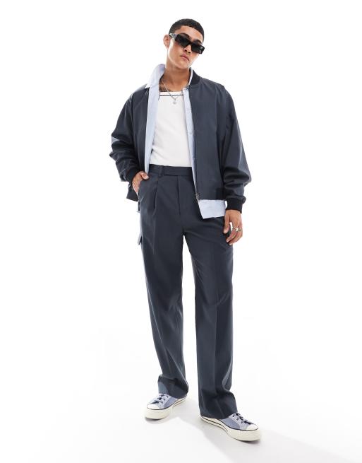 ASOS DESIGN - Nette cargobroek met wijde pijpen en zakken in grijs, deel van co-ord set