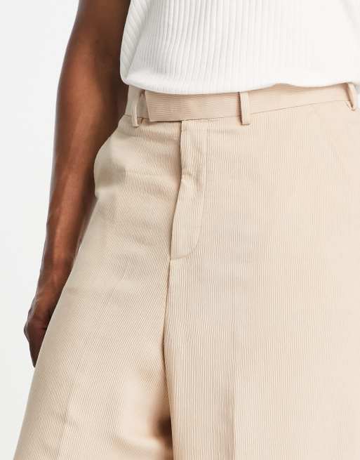 ASOS DESIGN - Nette extreem wijde culotte broek in stone plissé, 3 van 4