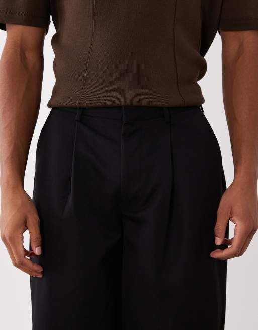 ASOS DESIGN - Nette geplooide broek met wijde ballonpijpen in zwart, 5 van 5