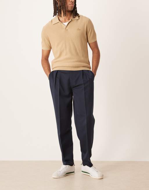 ASOS DESIGN - Nette geplooide oversized smaltoelopende broek in marineblauw, 2 van 5