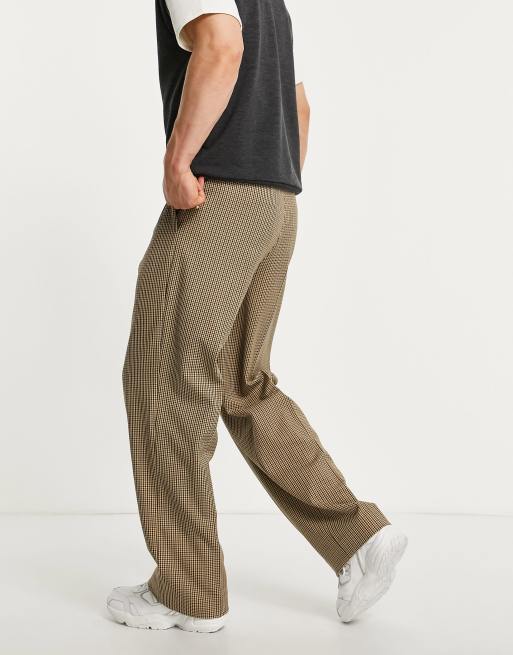 ASOS DESIGN - Nette geruite broek met wijde pijpen, hoge taille en kleine uitsnijdingen, 3 van 4