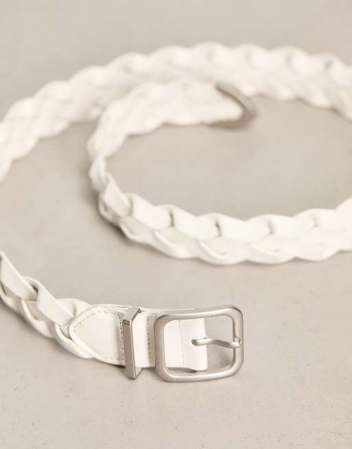 ASOS DESIGN - Nette geweven riem in ecru