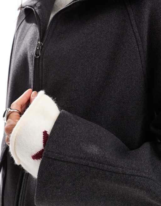 ASOS DESIGN - Nette harrington jas met zakdetail in antracietgrijs, 3 van 4