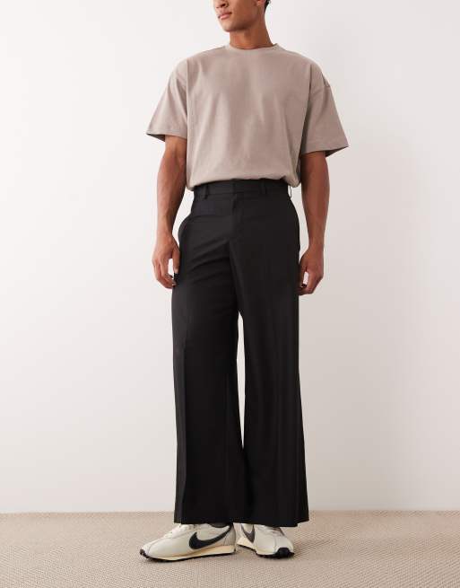 ASOS DESIGN - Nette jacquard broek met losse pijpen in zwart, 2 van 5