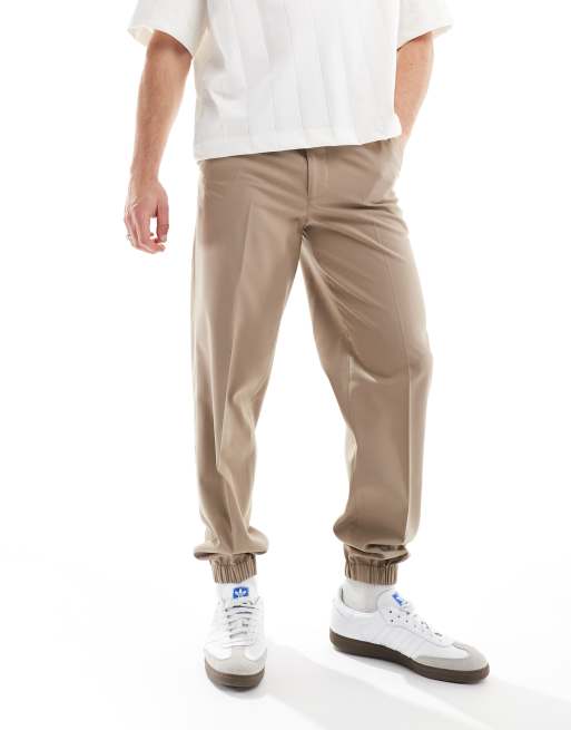 ASOS DESIGN - Nette joggingbroek met rechte pijpen in stone