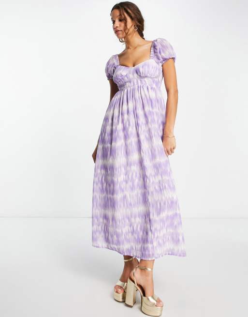 ASOS DESIGN - Nette midi-jurk met open achterkant en tie-dye