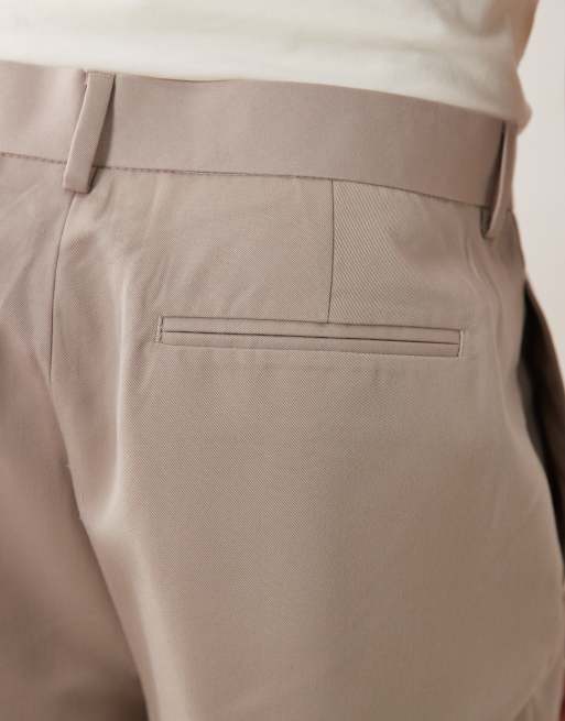 ASOS DESIGN - Nette oversized geplooide broek van keperstof in stone, 5 van 5