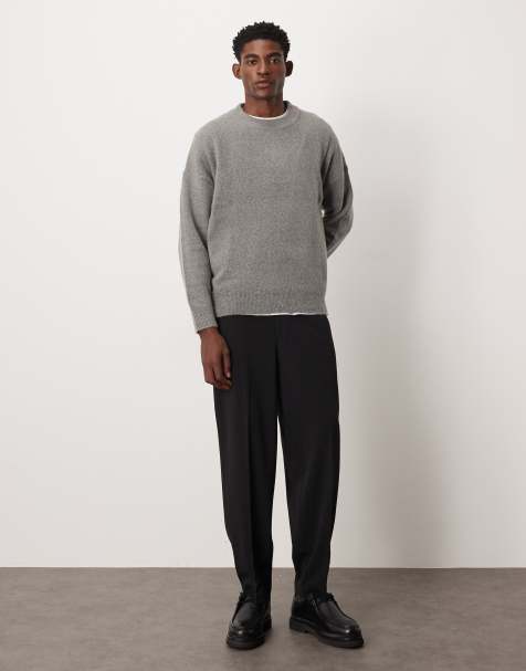 ASOS DESIGN - Nette oversized toelopende broek met elastische taille in zwart - view 1