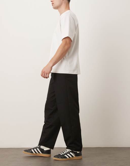 ASOS DESIGN - Nette oversized toelopende broek met plooi aan de voorkant in zwart , 3 van 5