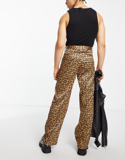 ASOS DESIGN - Nette pantalon met wijde pijpen en geometrische print, 4 van 4