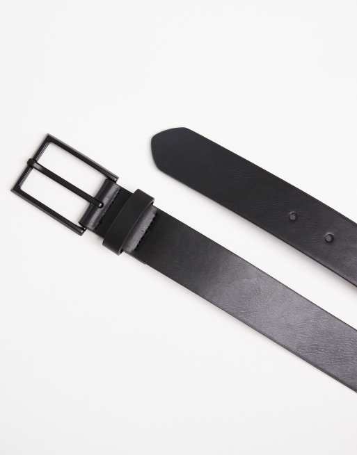 ASOS DESIGN - Nette riem van imitatieleer met matte zwarte gesp in zwart , 3 van 3