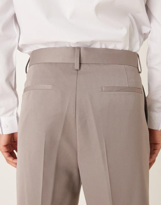 ASOS DESIGN - Nette ruimvallende toelopende broek met omslag in bruin, 4 van 5