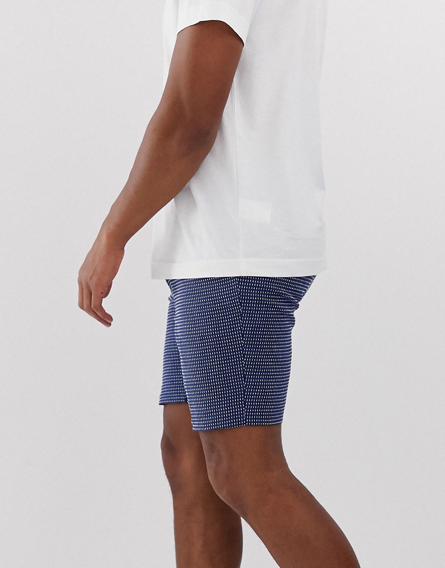 ASOS DESIGN - Nette skinny shorts in indigotextuur-Marineblauw