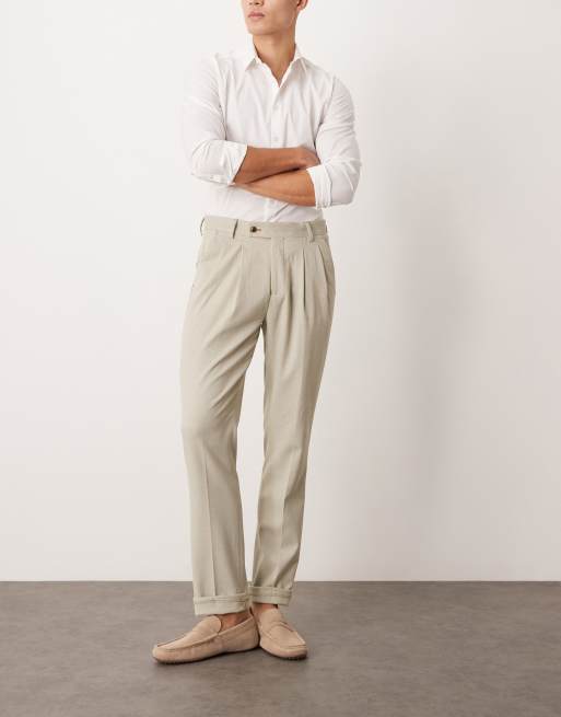 ASOS DESIGN - Nette slim-fit chinobroek met microtextuur in saliegroen