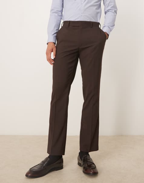 ASOS DESIGN - Nette smalle broek in donkerbruin - view 1