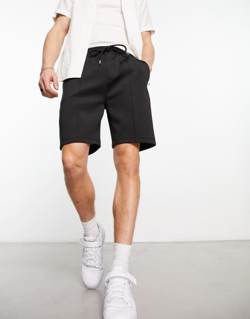 ASOS DESIGN - Nette smalle short van scubastof in zwart