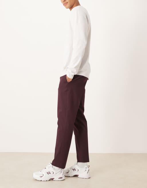 ASOS DESIGN - Nette smaltoelopende broek in bordeauxrood, 3 van 5