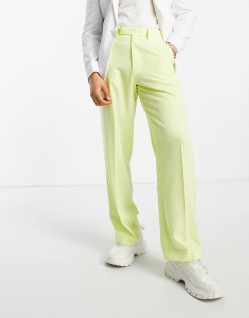 ASOS DESIGN - Nette wijde broek in citrusgeel