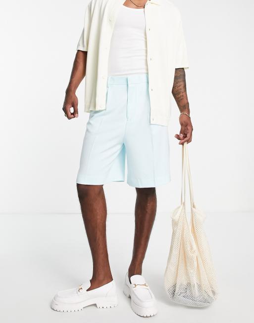 ASOS DESIGN - Nette wijde shorts in aqua blauw
