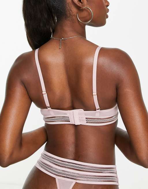 ASOS DESIGN – Nettie – Dimrosa bygelbehå i filament och nät, 3 av 4